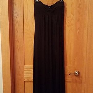 Honolua Wahine Black Long Strapless Dress New